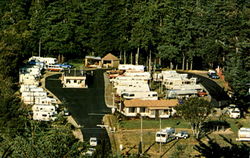 Port Orford R.V. Trailer Village, 2855 Port Orford Loop (Old Hiway 101), North Port Orford P.O. Box 697 Oregon Postcard Postcard