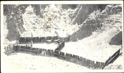 Looking Down On The Trap Where Wild Horses Are Captured Postcard