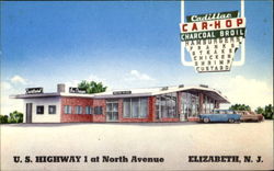 Cadillac Car Hop And Restaurant, U.S. Highway 1 at North Ave Elizabeth, NJ Postcard Postcard