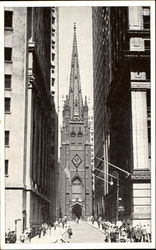 Trinity Church, Broadway and Wall Street Postcard