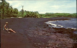 Punaluu Black Sand Beach, Punaluu Beach Park Postcard