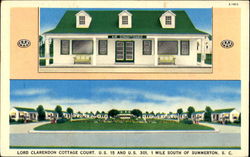 Lord Clarendorn Cottage Court Summerton, SC Postcard Postcard