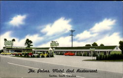 The Palms Motel And Restaurant, U.S. 301, 15 & 15A 1 Mile South Postcard