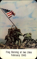 Flag Raising At Iwo Jima February 1945 Postcard