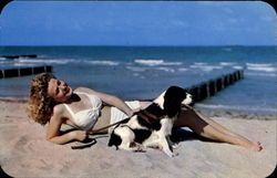 Sun Sea And Beauty Add To The Lure Of The Beach Atlantic City, NJ Dogs Postcard Postcard