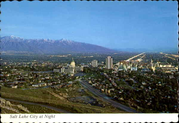 Salt Lake City At Night Utah