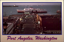 Evening Time Arrival Of The Ferry ?Coho? Port Angeles Washington