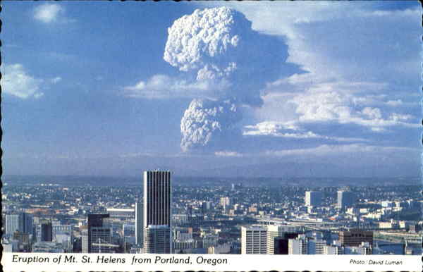 Eruption Of Mt. St. Helens From Portland Oregon