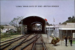 Lowu-Main Thoroughfare On Sino-British Border Postcard