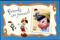 Friends Are Forever Pinochio Postcard