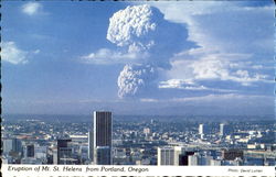 Eruption Of Mt. St. Helens From Portland Postcard