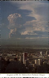 Eruption Of Mt. St. Helens From Portland Postcard
