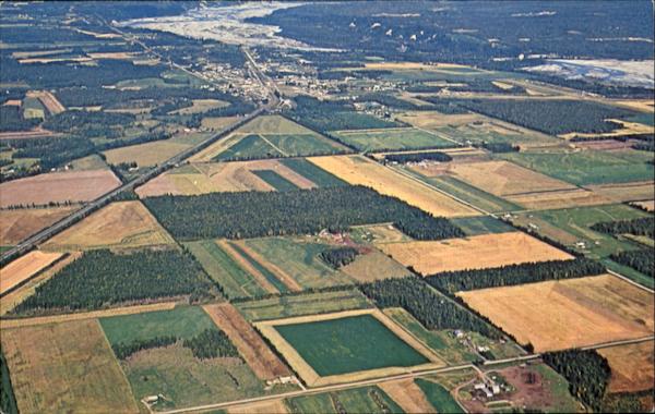 Aerial View Of Matanuska Valley Scenic Alaska