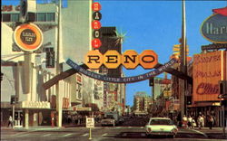 Fantastic Gateway To Reno's Casino Area Postcard