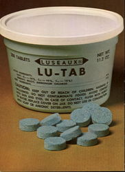 Sanitizing Tablets From Luseaux Laboratories Inc, P. O. Box 2109 Gardena, CA Postcard Postcard