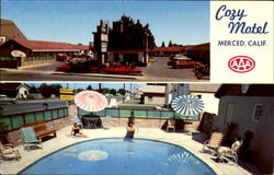 Cozy Motel, 1260 Yosemite Park Way Merced, CA Yosemite National Park Postcard Postcard
