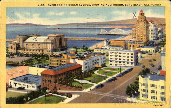 Overlooking Ocean Avenue Showing Auditorium Long Beach California