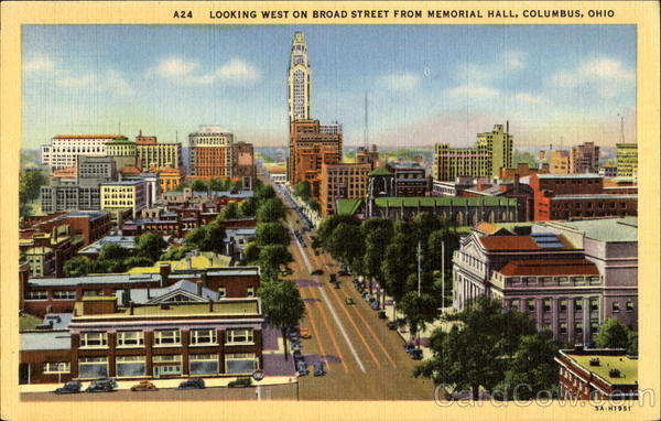 Looking West On Broad Street From Memorial Hall Columbus Ohio