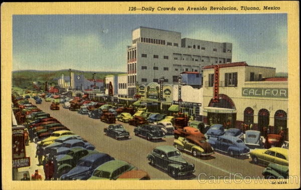Daily Crowds On Avenida Revolucion Tijuana Mexico