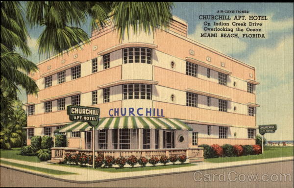 Churchill Apt. Hotel, Indian Creek Drive Miami Beach Florida