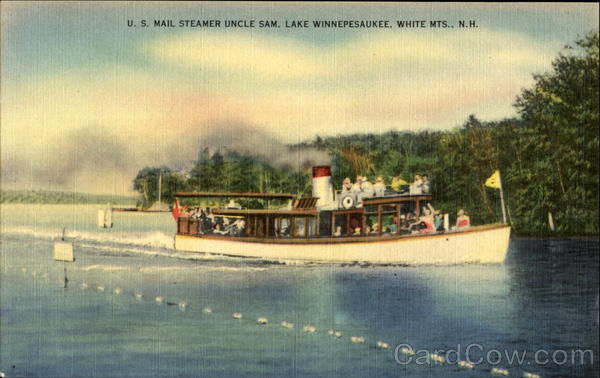 U. S. Mail Steamer Uncle Sam Lake Winnipesaukee New Hampshire