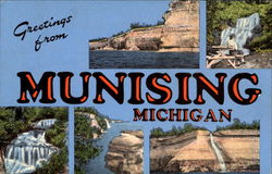 Greetings From Munising Michigan Postcard Postcard