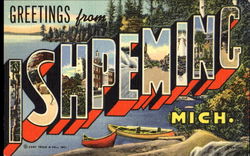 Greetings From Ishpeming Michigan Postcard Postcard