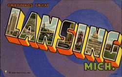 Greetings From Lansing Postcard