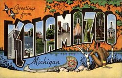 Greetings From Kalamazoo Michigan Postcard Postcard