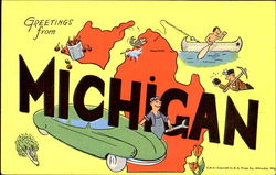 Greetings From Michigan Postcard