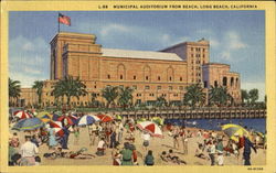 Municipal Auditorium From Beach Long Beach, CA Postcard Postcard