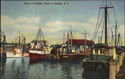 View Of Fishing Fleet Galilee, RI Postcard Postcard