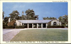 South Entrance Pavilion, Watkins Glen State Park New York Postcard Postcard