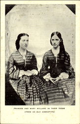 Frances And Mary Willard In Their Teens Postcard