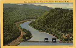 Dam From Hawk's Nest Park, YU. S. 60 Postcard