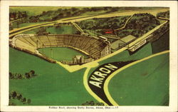 Rubber Bowl Showing Derby Downs Akron, OH Postcard Postcard