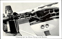 Chaining Up For Winter Flying In The Rockies Postcard