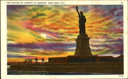 The Statue Of Liberty At Sunrise Postcard