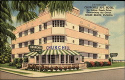 Churchill Apt. Hotel, Indian Creek Drive Miami Beach, FL Postcard Postcard