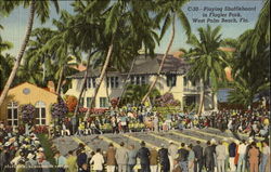 Playing Shuffleboard In Flagler Park Postcard