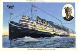 Steamer Greater Detroit Postcard