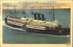 Steamer City Of Detroit Postcard