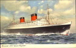 Cunard R. M. S. Queen Elizabeth Boats, Ships Postcard Postcard