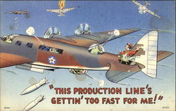 This Production Line's Getting Too Fast For Me! Comic Postcard Postcard
