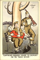 Captain's Orders Youre To Report I'm To Take Over Postcard