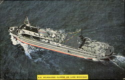 SS Milwaukee Clipper On Lake Michigan Postcard