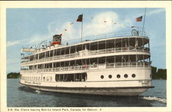 SS Ste. Claire Leaving Bob-Lo Island Park Postcard