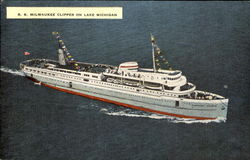SS Milwaukee Clipper On Lake Michigan Postcard