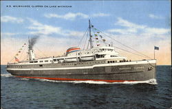 SS Milwaukee Clipper On Lake Michigan Postcard