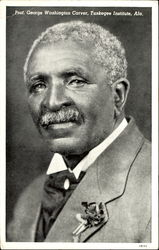 Prof. George Washington Carver, Tuskegee Institute Alabama Black Americana Postcard 